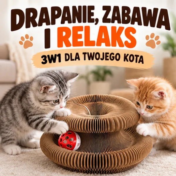 DRAPIX™ - SKŁADANY DRAPAK DLA KOTA HARMONIJKA + PIŁECZKA