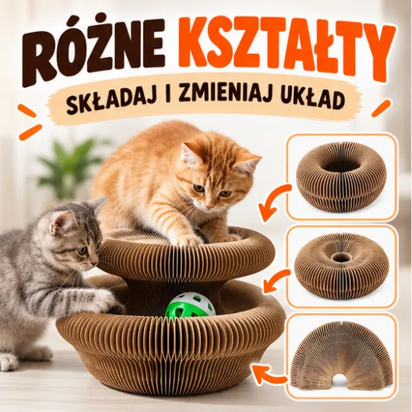 DRAPIX™ - SKŁADANY DRAPAK DLA KOTA HARMONIJKA + PIŁECZKA